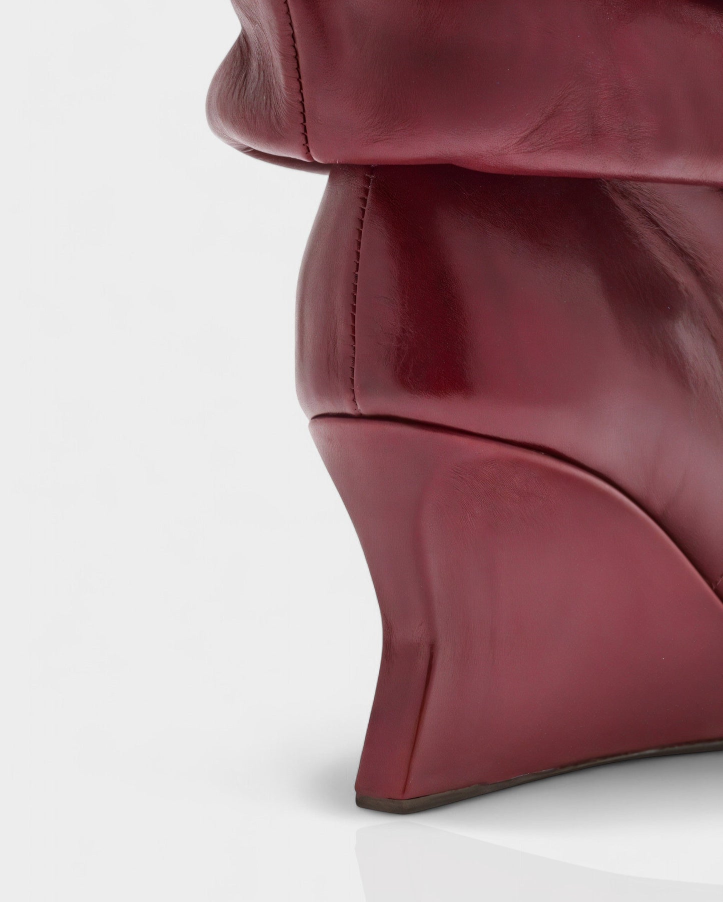 IRELLE Slouchy Faux Leather Pointed Wedge Heel Boots