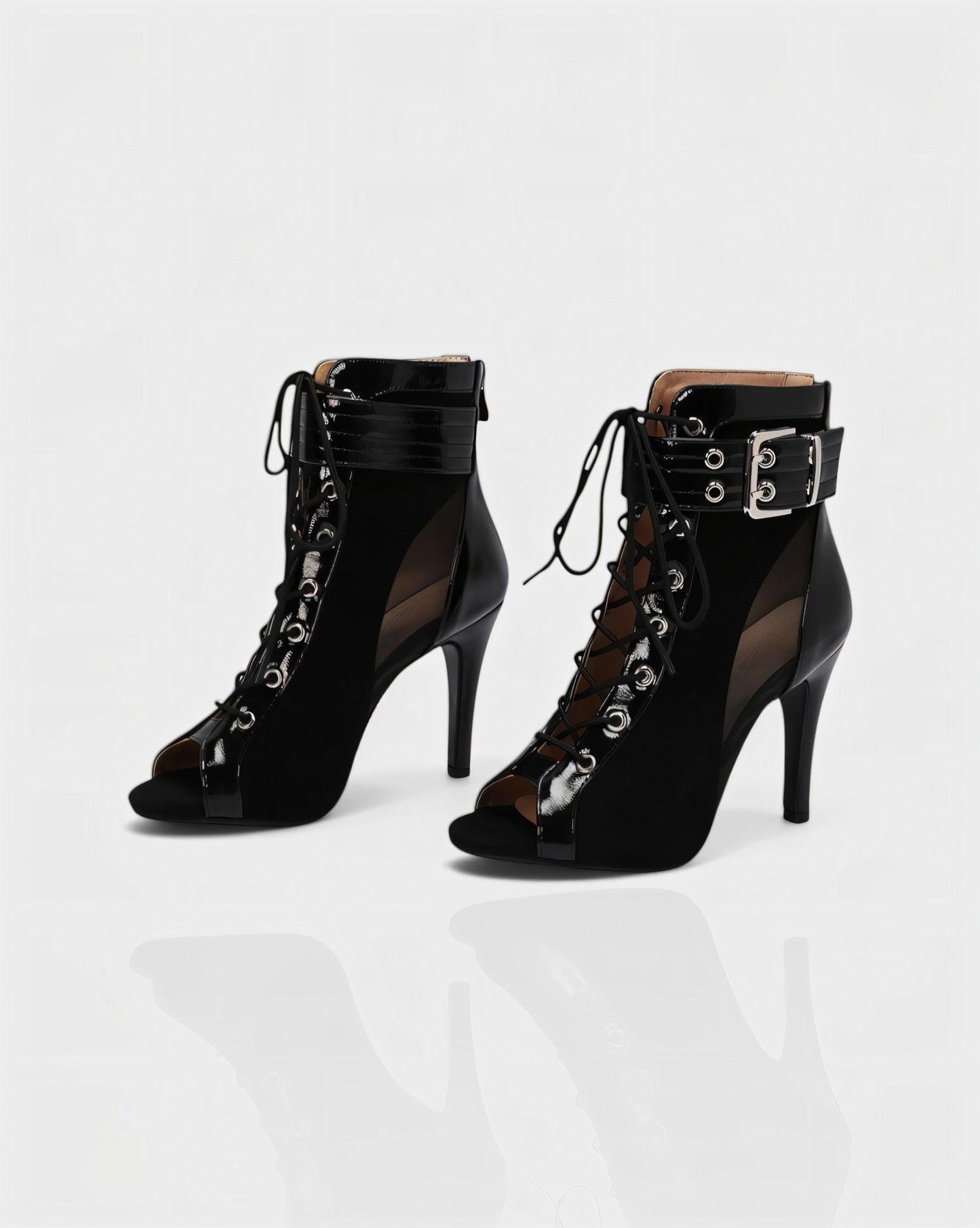 ELINDA Short Lace-up Stiletto Boots