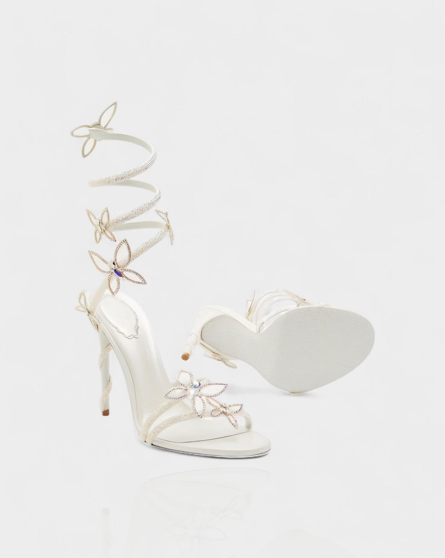 LYNA Crystal Butterfly Spiral High Heels
