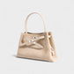 SOLARA Faux Suede Buckle Strap Tote Bag