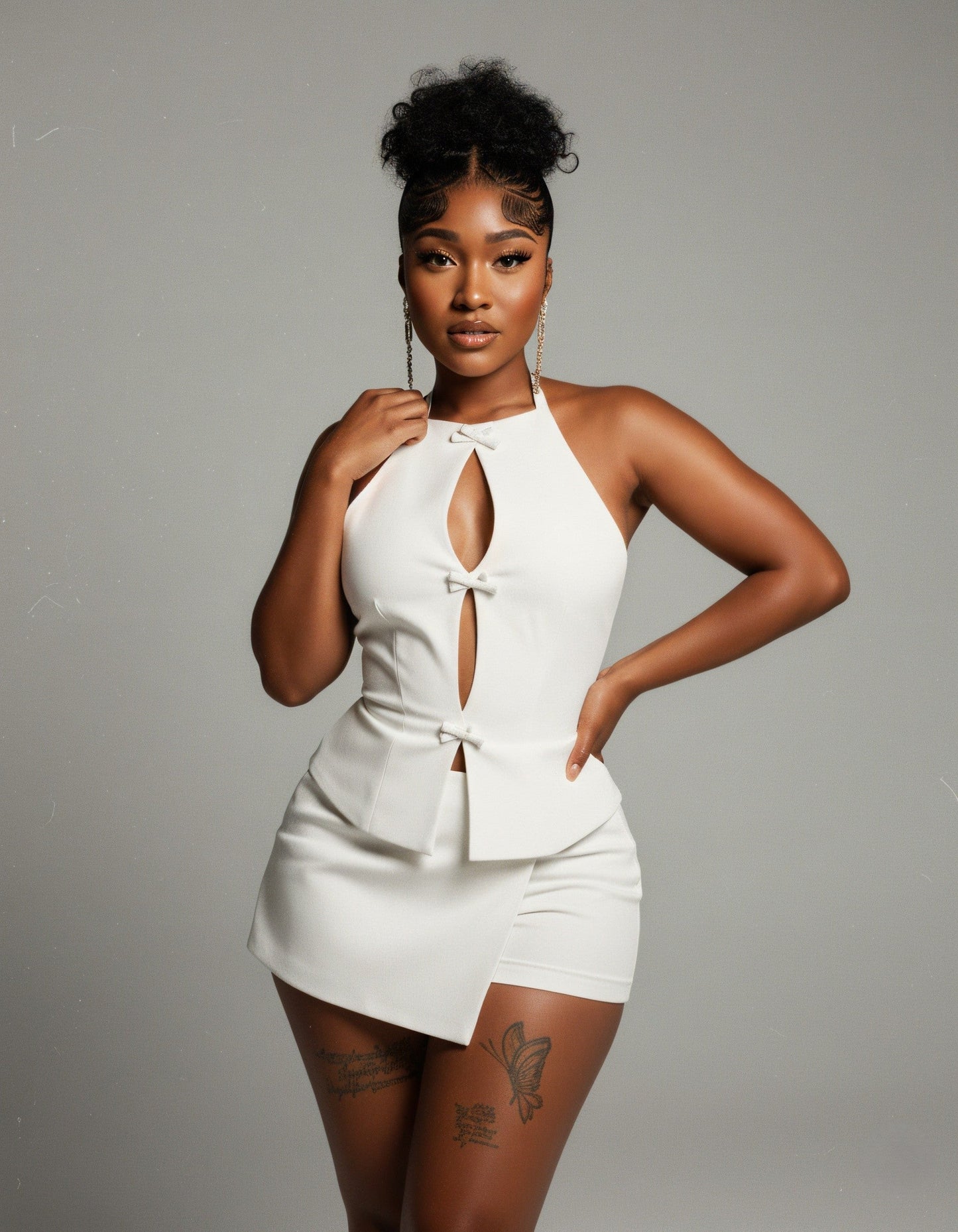 DIANA Halter Top and Pleated Skirt Set