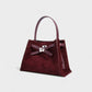 SOLARA Faux Suede Buckle Strap Tote Bag