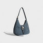 RIVARA Faux Suede Buckle Strap Shoulder Bag