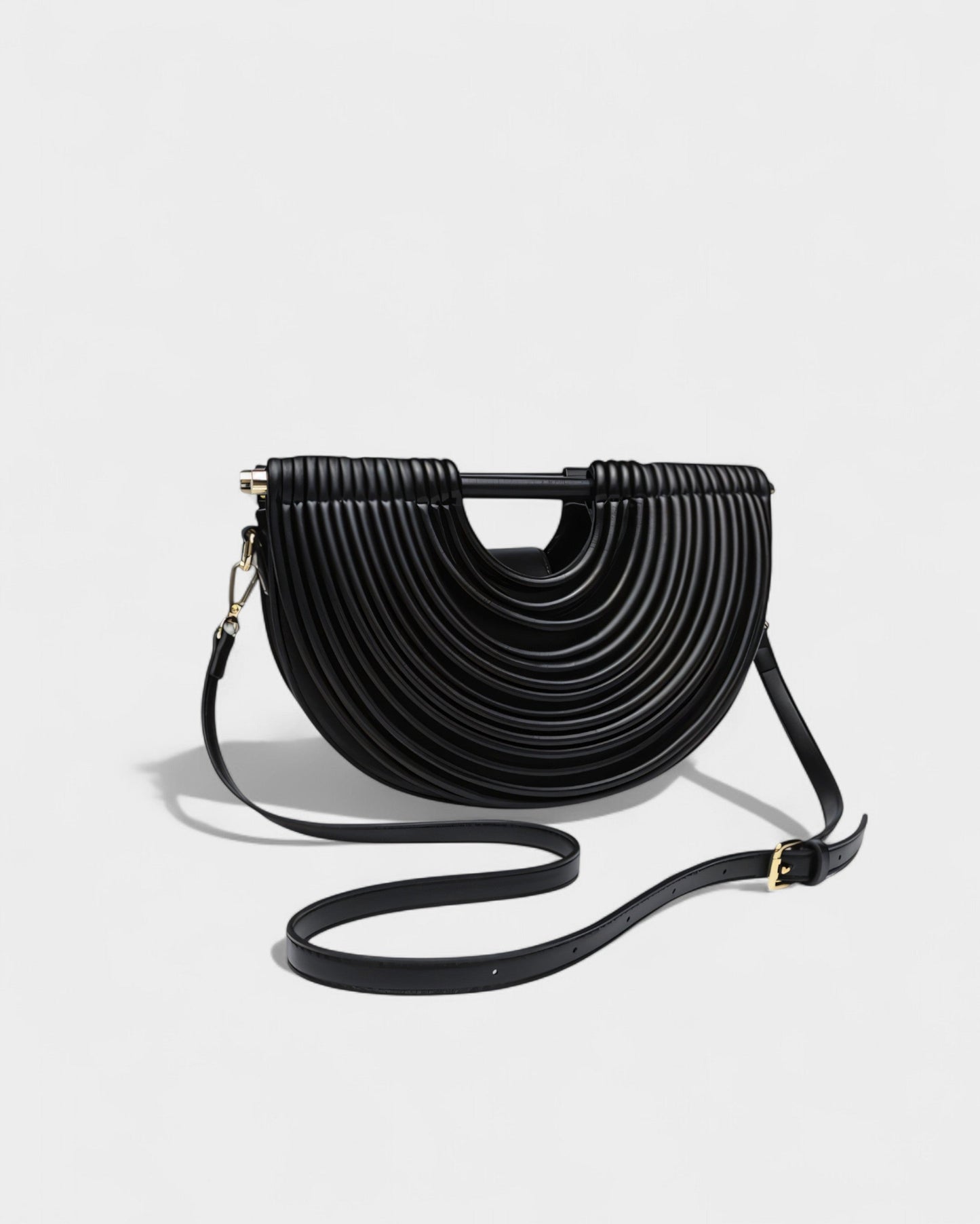 CANYA Textured Half-Moon Crossbody Clutch