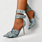 MARILYN Buckle Strap Pointed-Toe Stiletto Heels