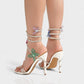 LYNA Crystal Butterfly Spiral High Heels