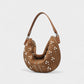 CORINA Studded Suede Shoulder Bag
