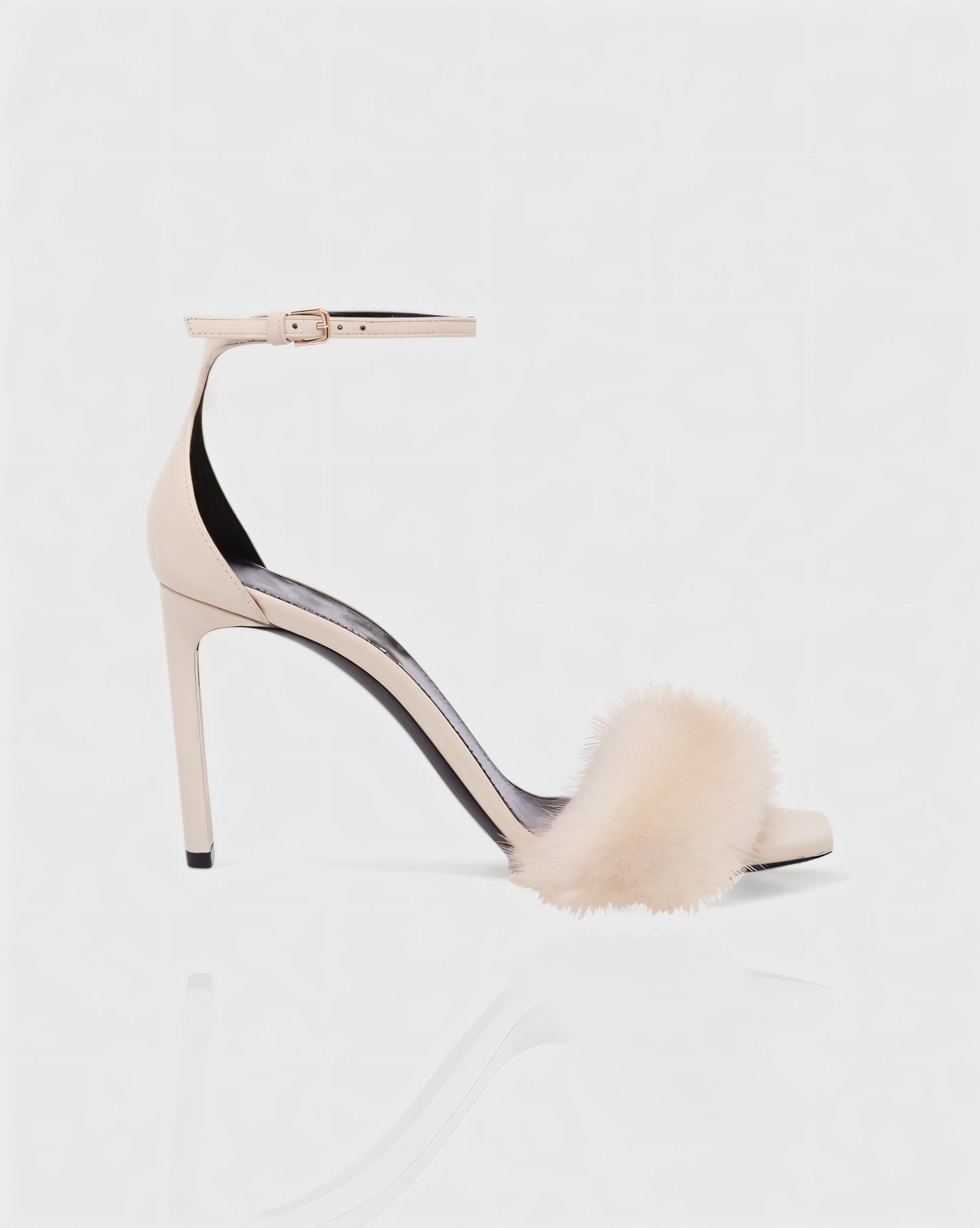 ILUNA Mink Fur Strap Heels