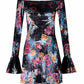CATELYN Velvet Off-Shoulder Floral Mini Dress