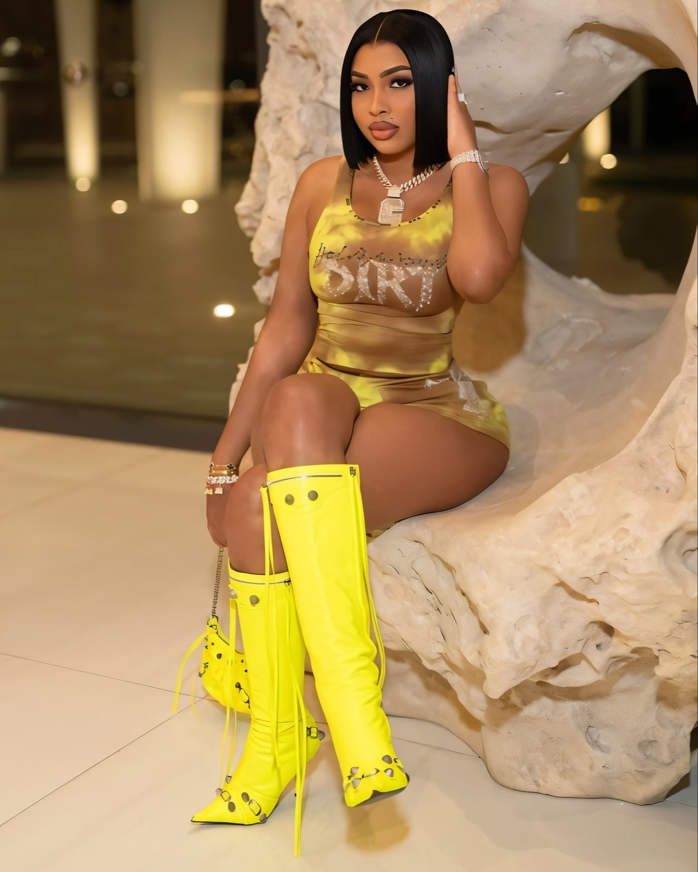 REYA Diamond Design Top and Shorts Set