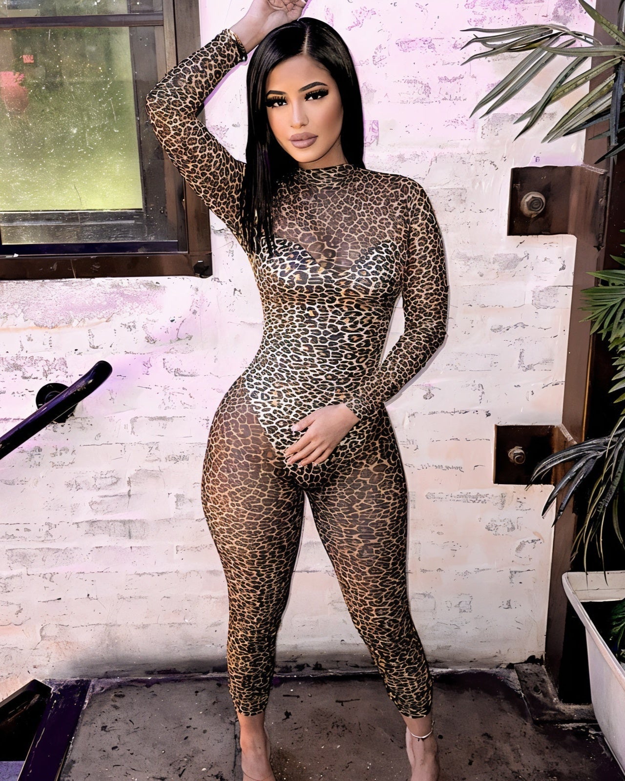 KIZZY Corset Style Leopard Jumpsuit