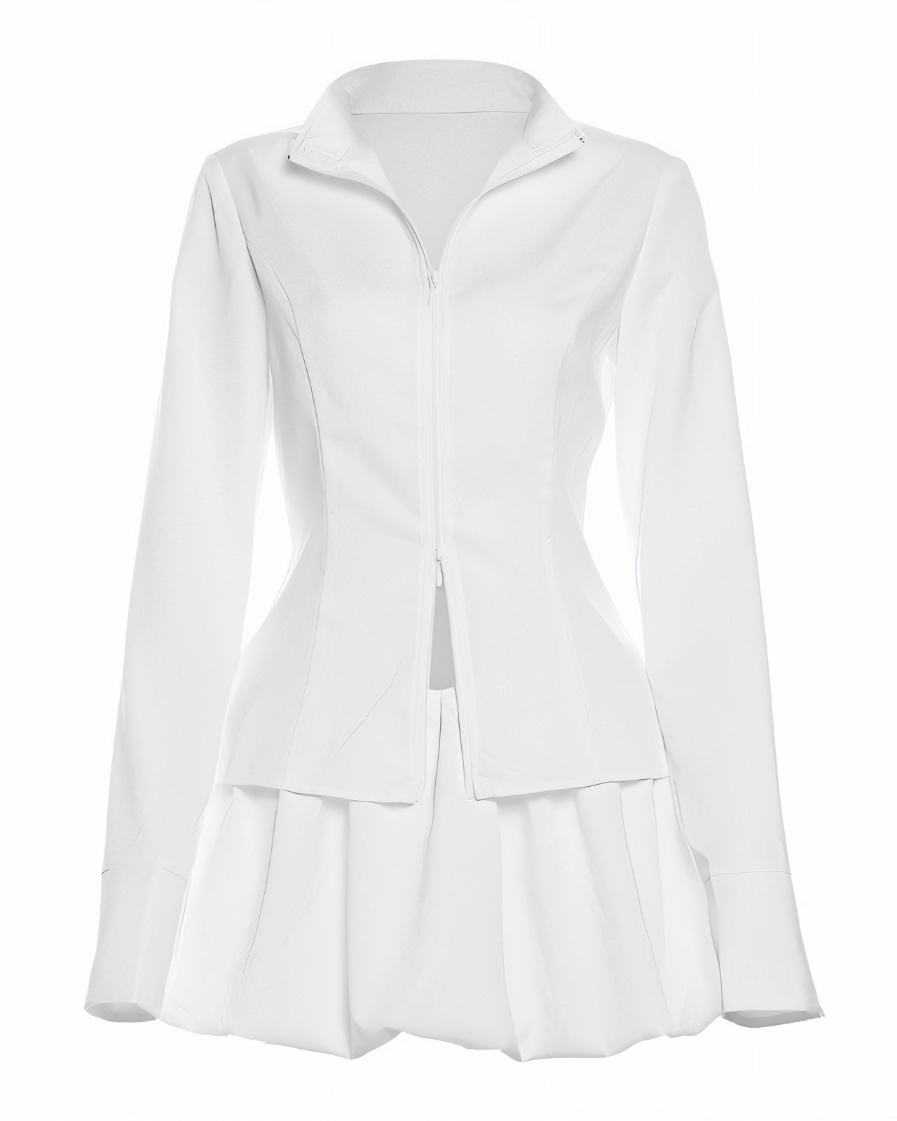 SAM Zip-up Shirt & Bubble Skirt Set