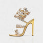 VALENA Crystal Embellished Butterfly & Floral Strappy High Heels