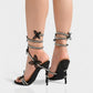 LYNA Crystal Butterfly Spiral High Heels