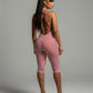 PHIA Striped Backless Romper