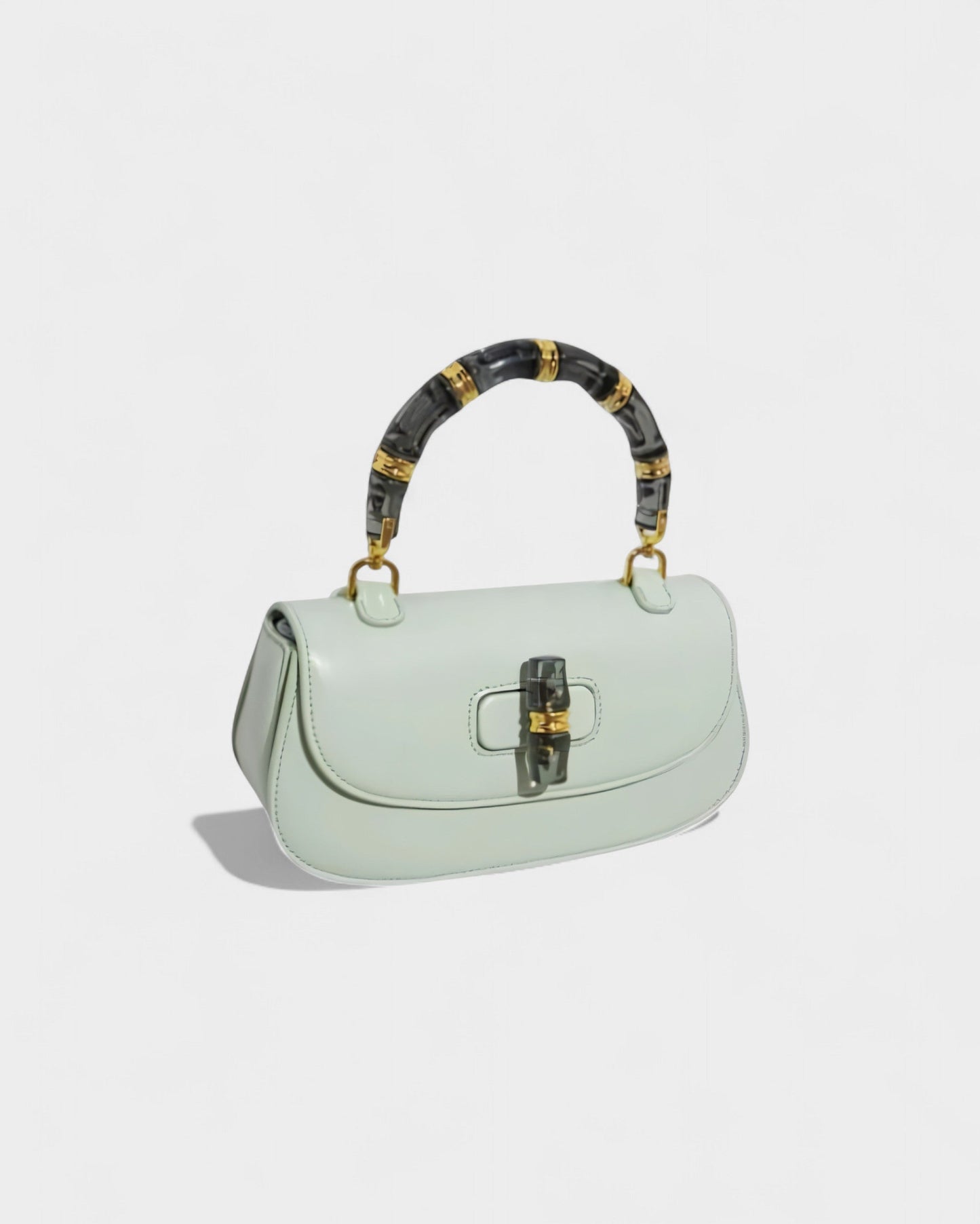 ZARLA Bamboo Handle Faux Leather Bag