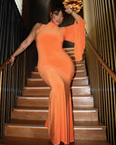 RAMINA One-Sleeve Maxi Dress