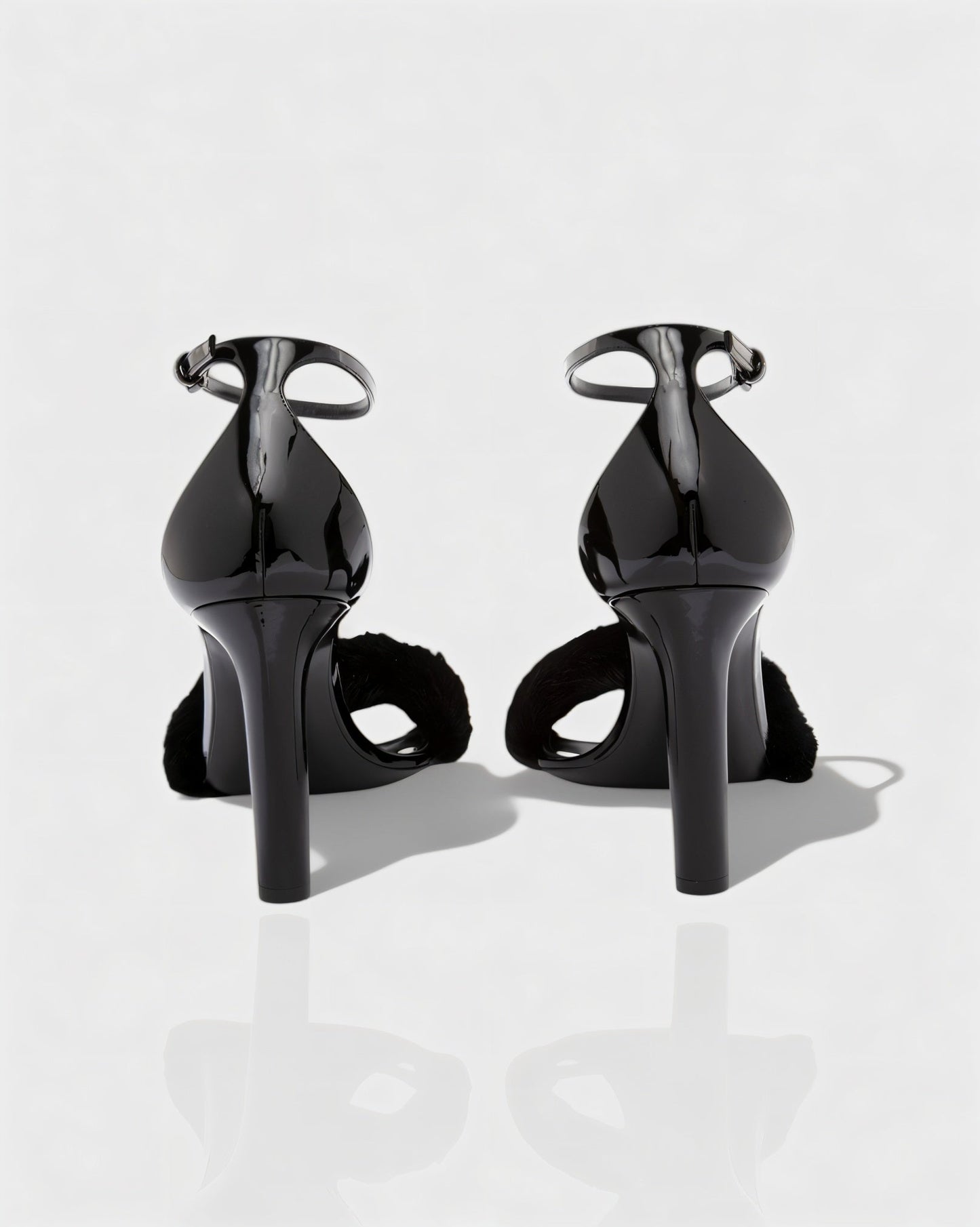 ILUNA Mink Fur Strap Heels