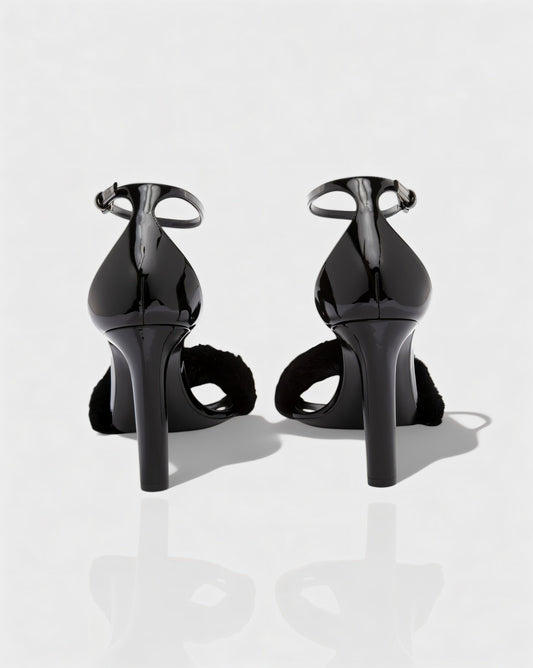 ILUNA Mink Fur Strap Heels