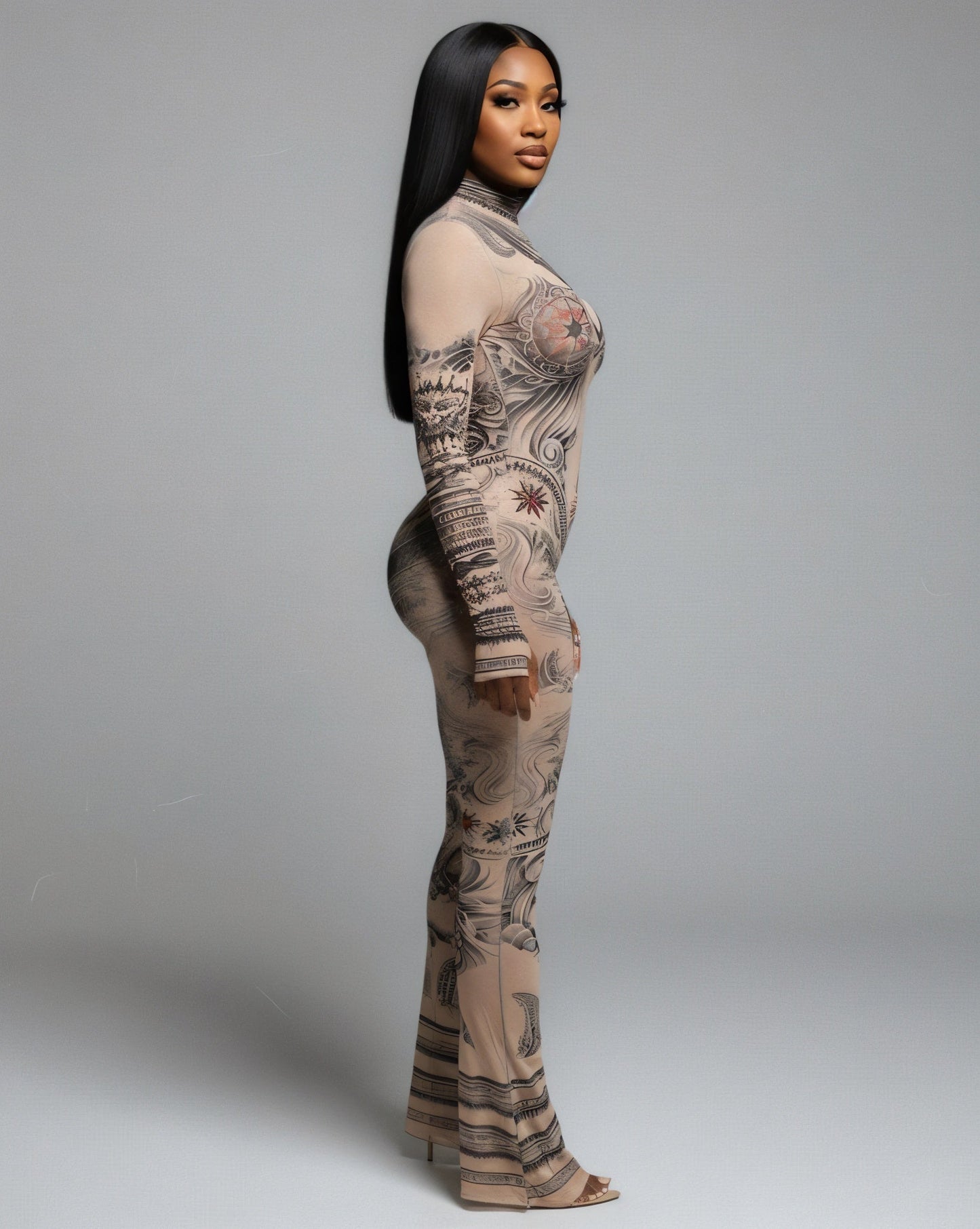 KORI Mesh Printed Jumpsuit