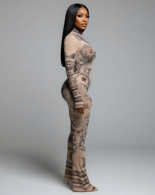 KORI Mesh Printed Jumpsuit