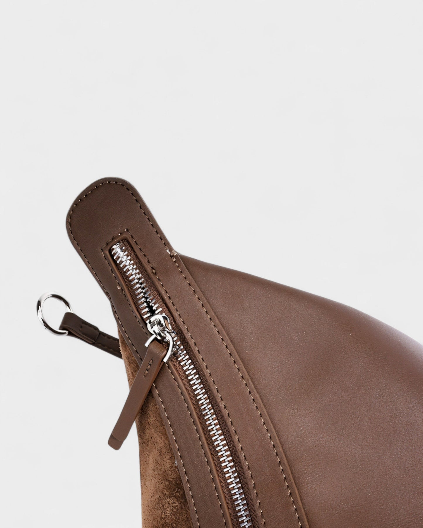 YENNA Faux Suede Dumpling Shoulder Bag