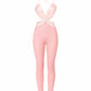 NIANA Satin Twist Cutout Jumpsuit
