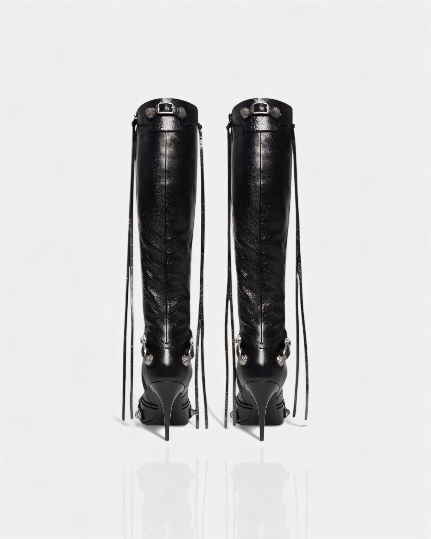 WENA Studded Pointed Toe Knee-High Boots