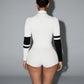 NICOLE Knitted High Collar Zipper Tight Romper