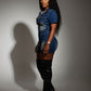 FRANCE Collared Button-Up Denim Jumpsuit