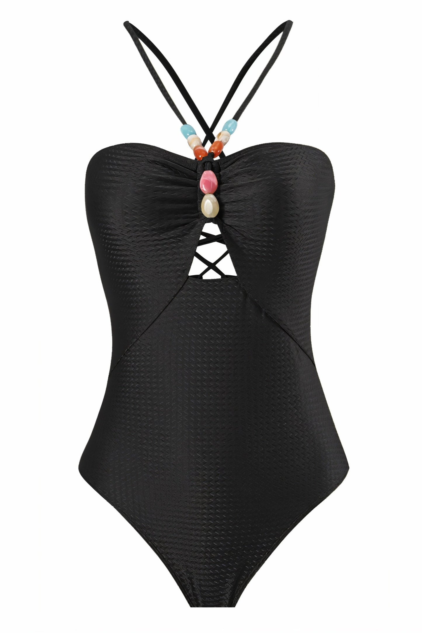 LOTTIE Beaded One-Piece Swimsuit & Tie Maxi Skirt Set