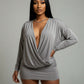 MONA Deep V-neck Long-Sleeve Mini Dress