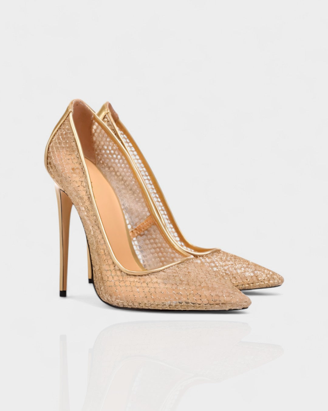 HIYARA Mesh Net Stiletto Heels