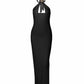 ALYSSA Halter Neck Slim Maxi Dress