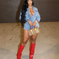 SHANTE Denim Romper