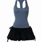 MAURELLE Tank Top Bubble Hem Mini Dress