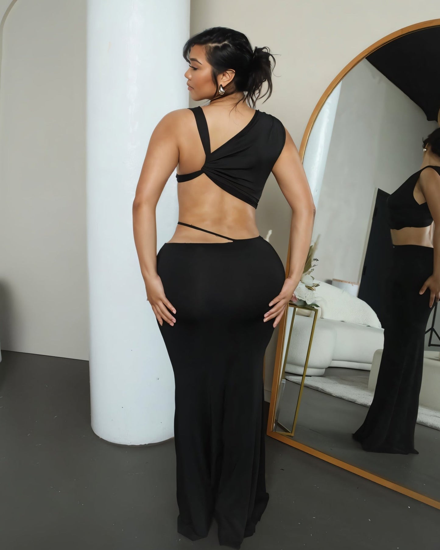 FRANCESCA Oblique Tube Top & Maxi Skirt Set