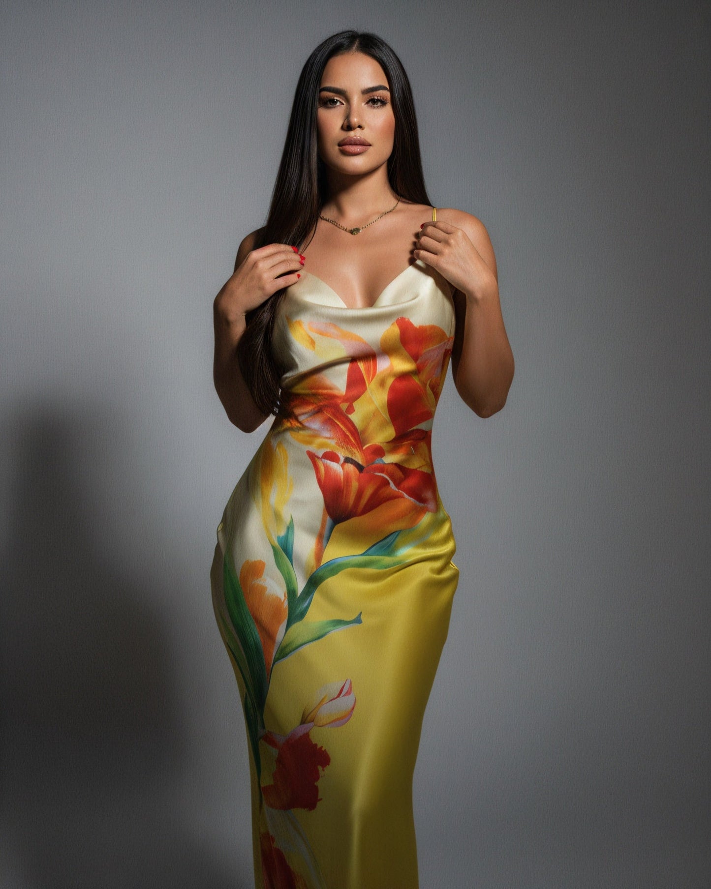 LUELLA Floral Print Backless Maxi Dress