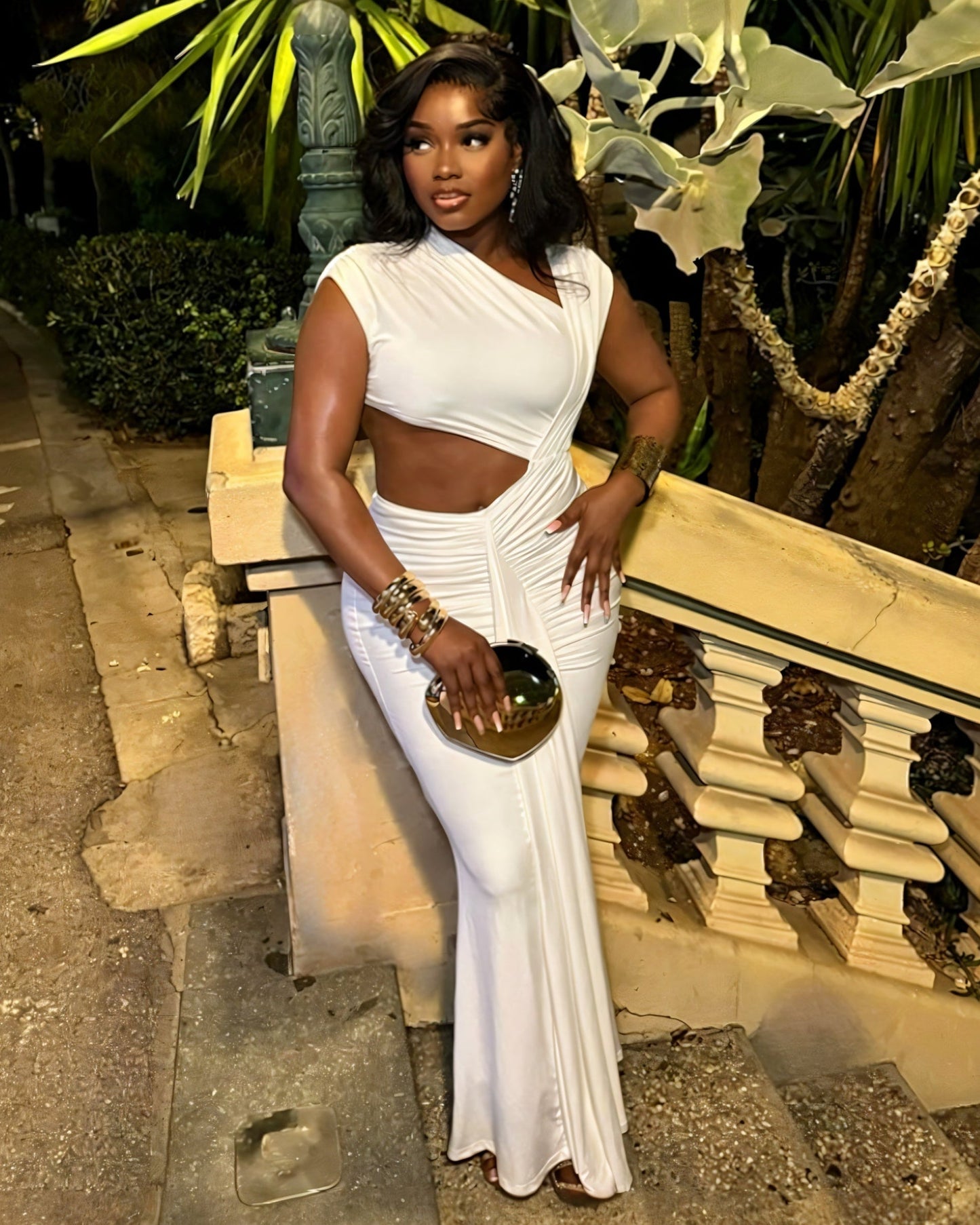 CALIORA Hip Cutout Maxi Dress