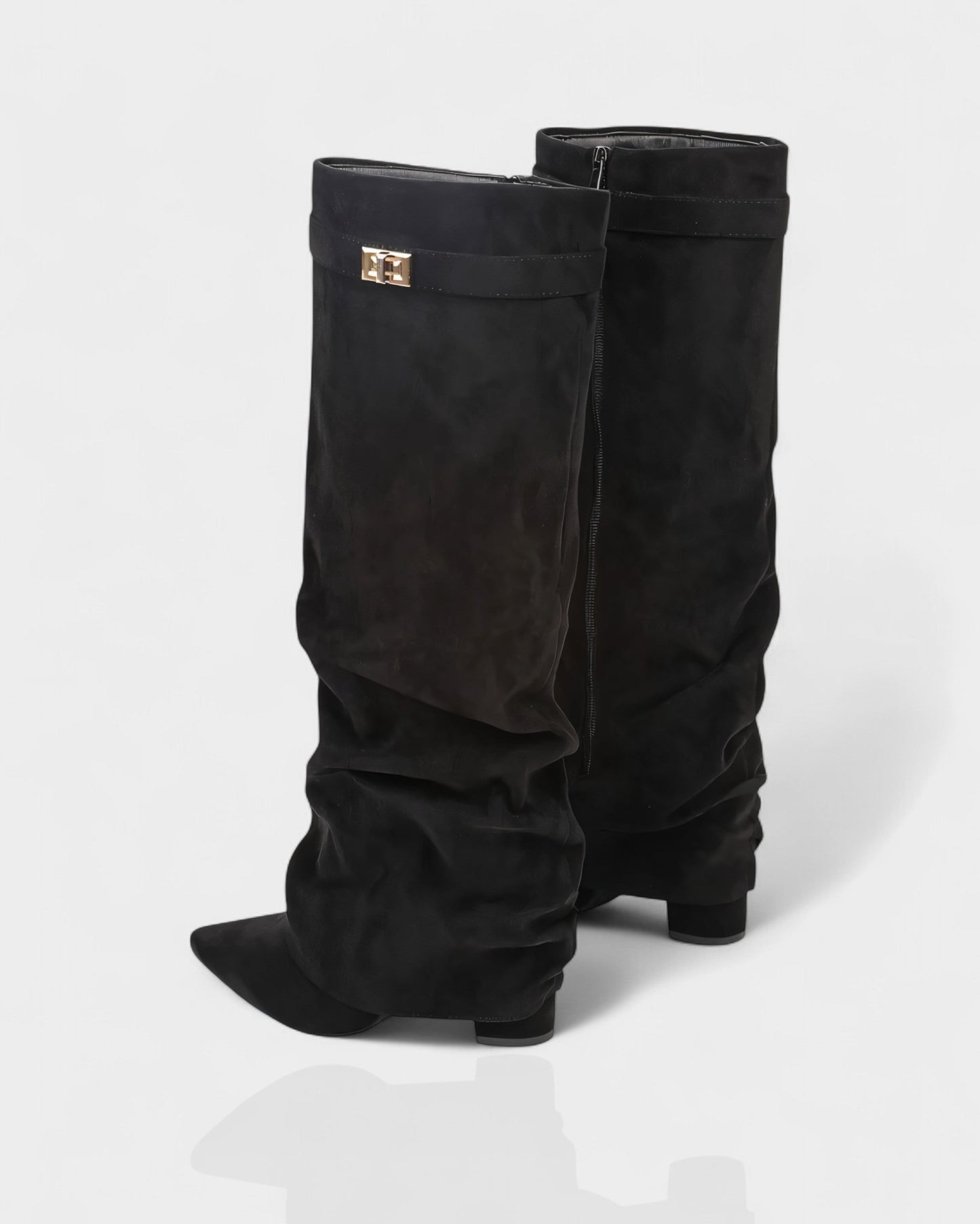 MAISY Slouchy Pointed-Toe Knee-High Boots
