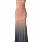 DELMA Mesh Ruched Off-Shoulder Maxi Dress
