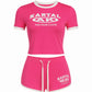MERRYN Graphic Print Crop Top & Shorts Set