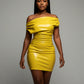 ORIELLE Faux Leather One-Shoulder Mini Dress