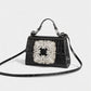 REGINE Mini Crocodile Embossed Rhinestone Handle Bag
