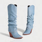 BETTY Denim Pointed Toe Slouchy Cowboy Boots