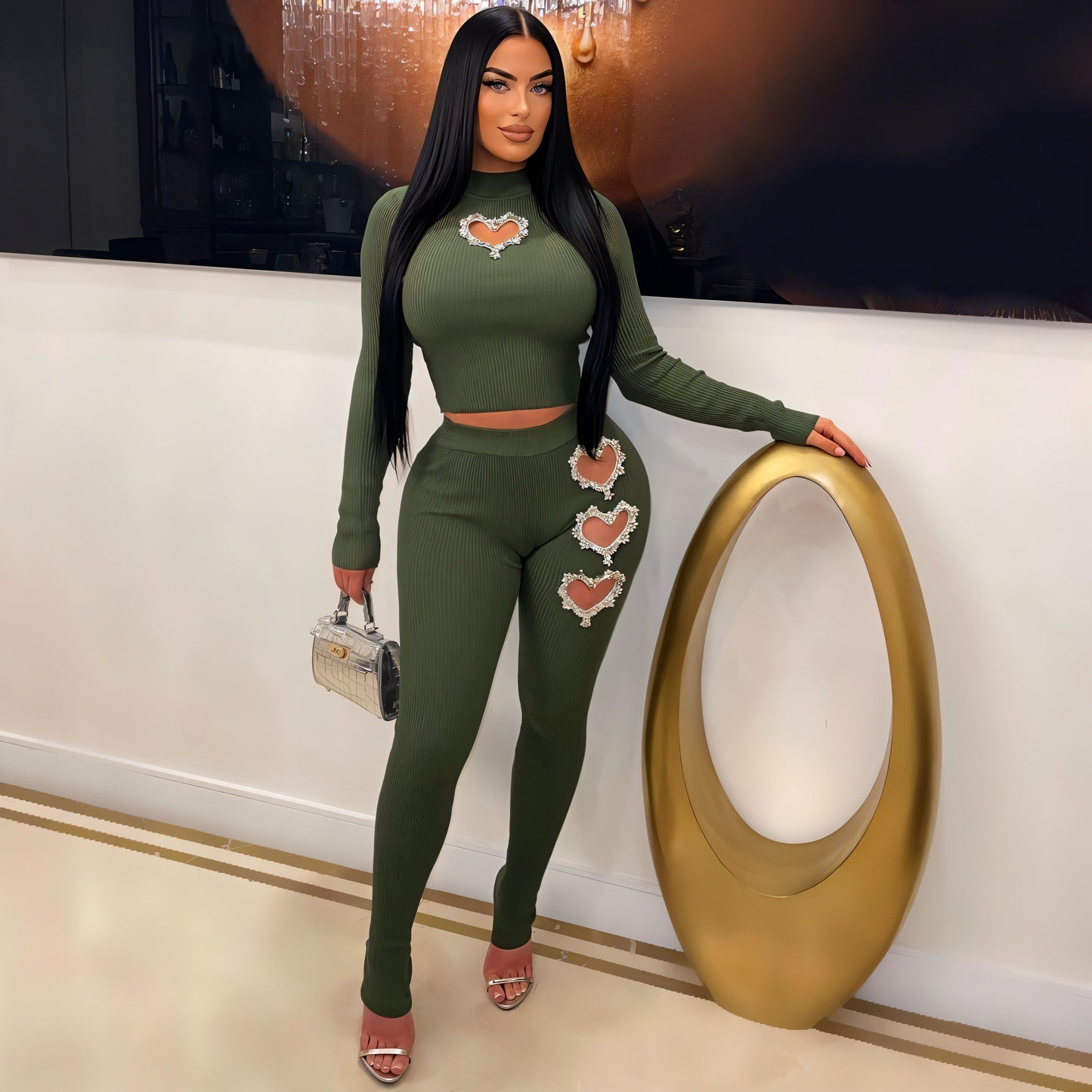 ESME Embelished Heart Cutout Set