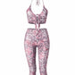 CHESKA Floral & Leopard Print Top & Capri Pant Set