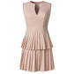 ARIANE V-Neck Pleated Mini Dress