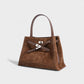 SOLARA Faux Suede Buckle Strap Tote Bag