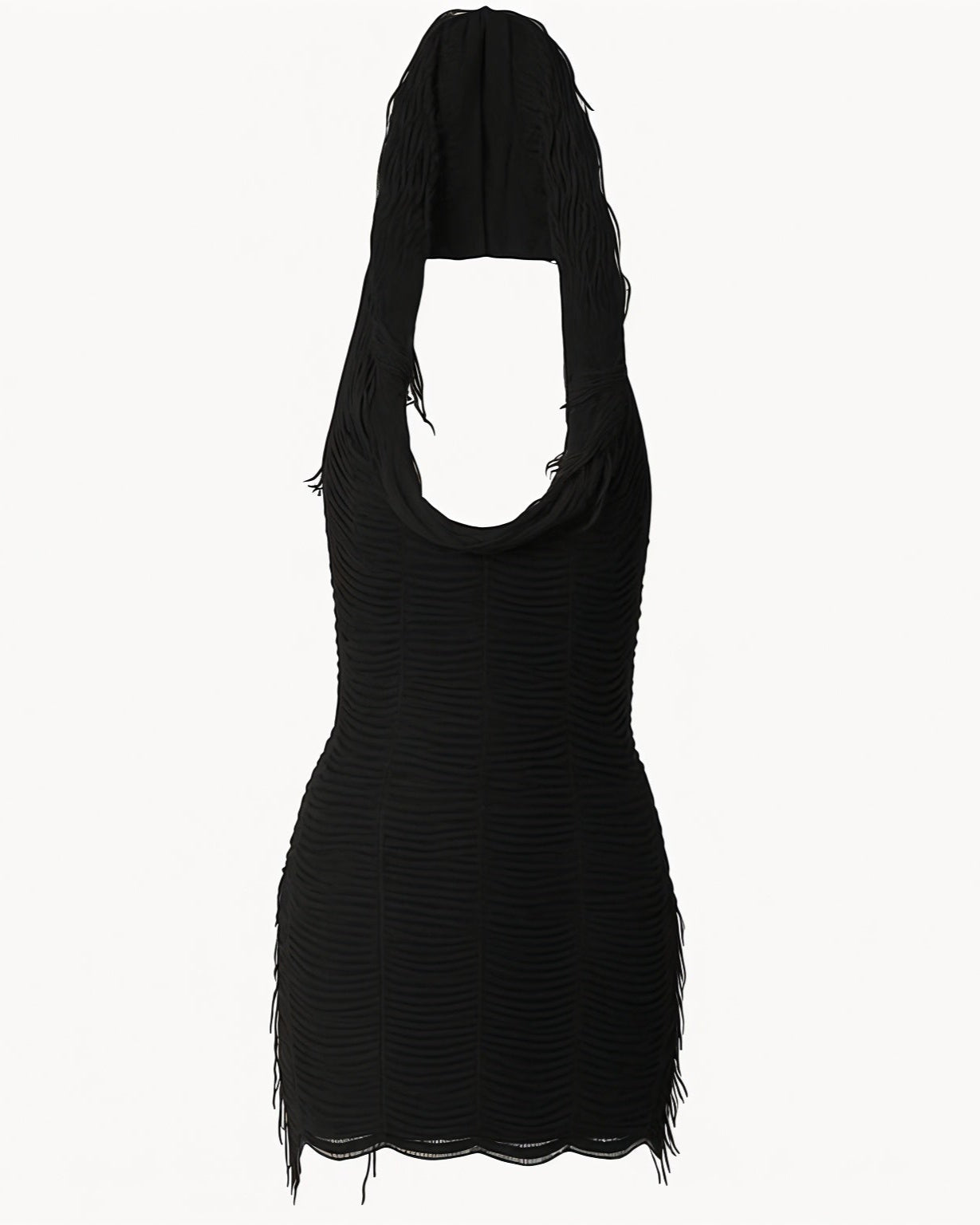 AUDRINA Hooded Tassel Mini Dress